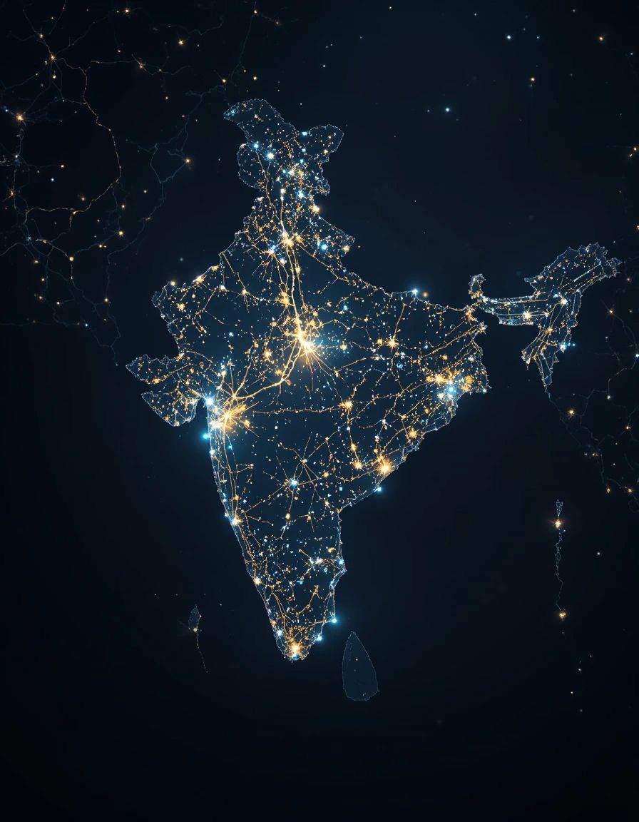 India lit up as one connected network of cities and routes